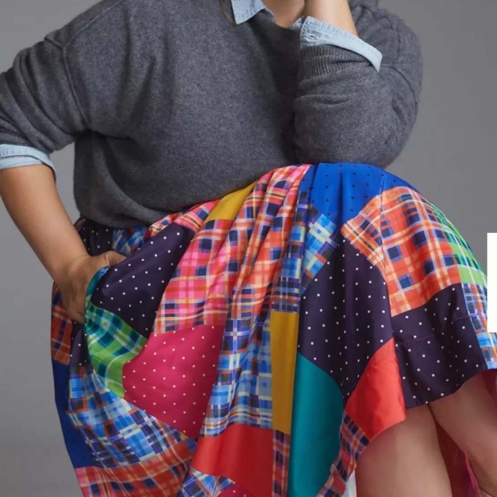 Anthropologie Maeve Patchwork A-Line Maxi Skirt - Picture 6 of 12